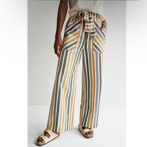 Anthropologie Paperebag Striped Wide Leg Pants Medium